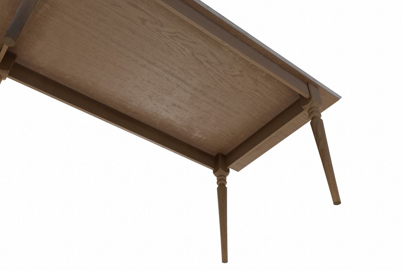 Dining table and chair Low-poly 3D model_11