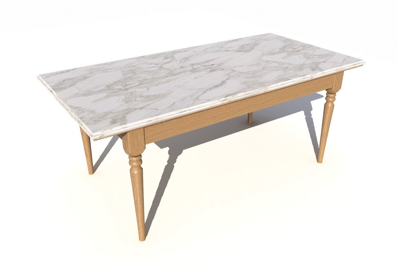 Dining table and chair Low-poly 3D model_10