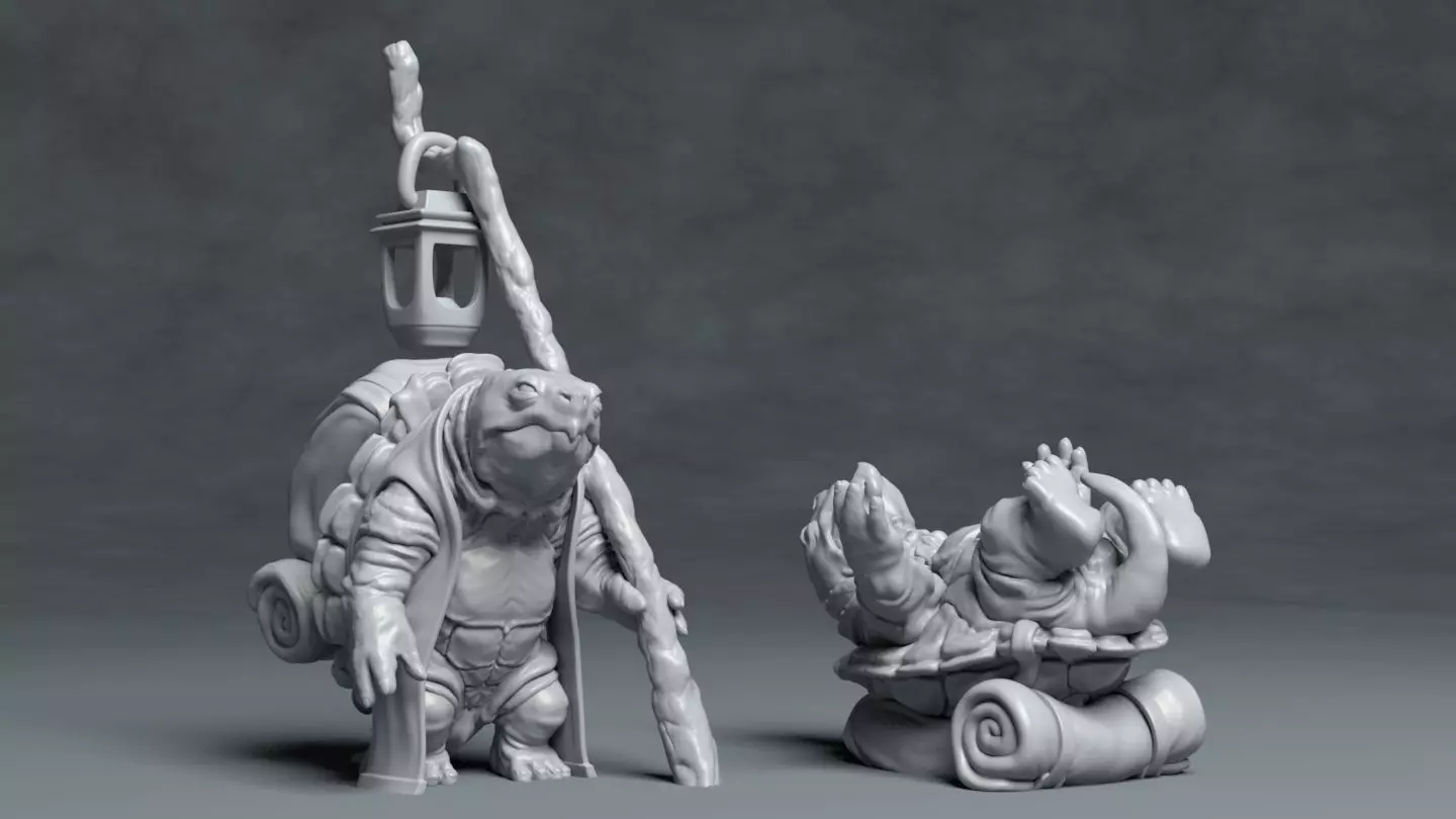 Turtle Traveller - 3D printable character 3D print model_0