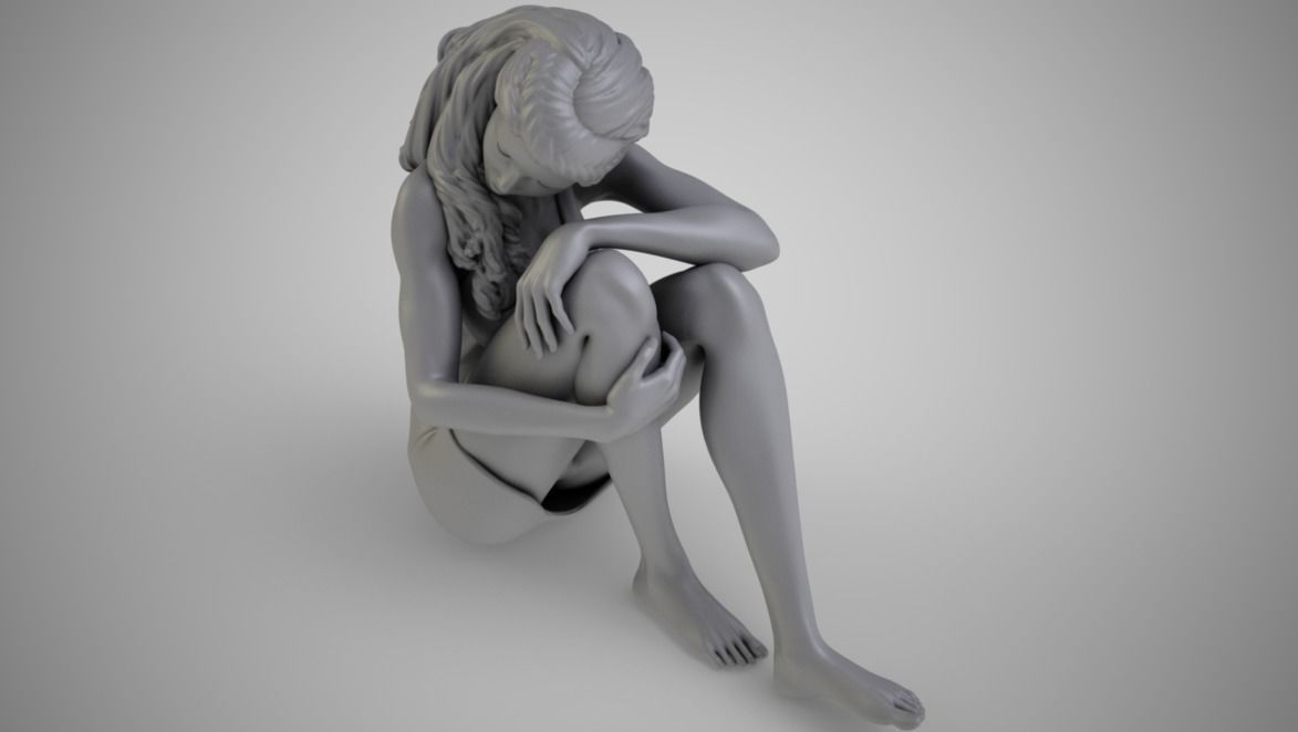 Alone Girl 3D print model_1