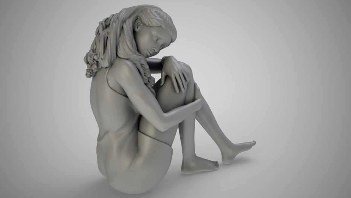 Alone Girl 3D print model_2
