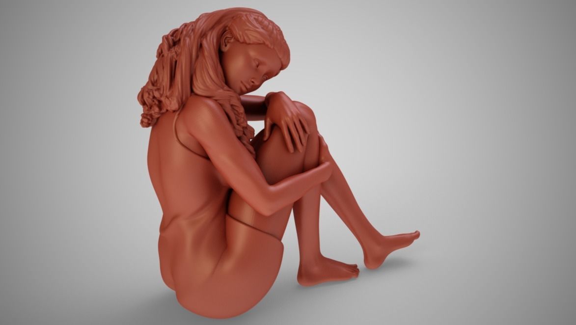 Alone Girl 3D print model_4
