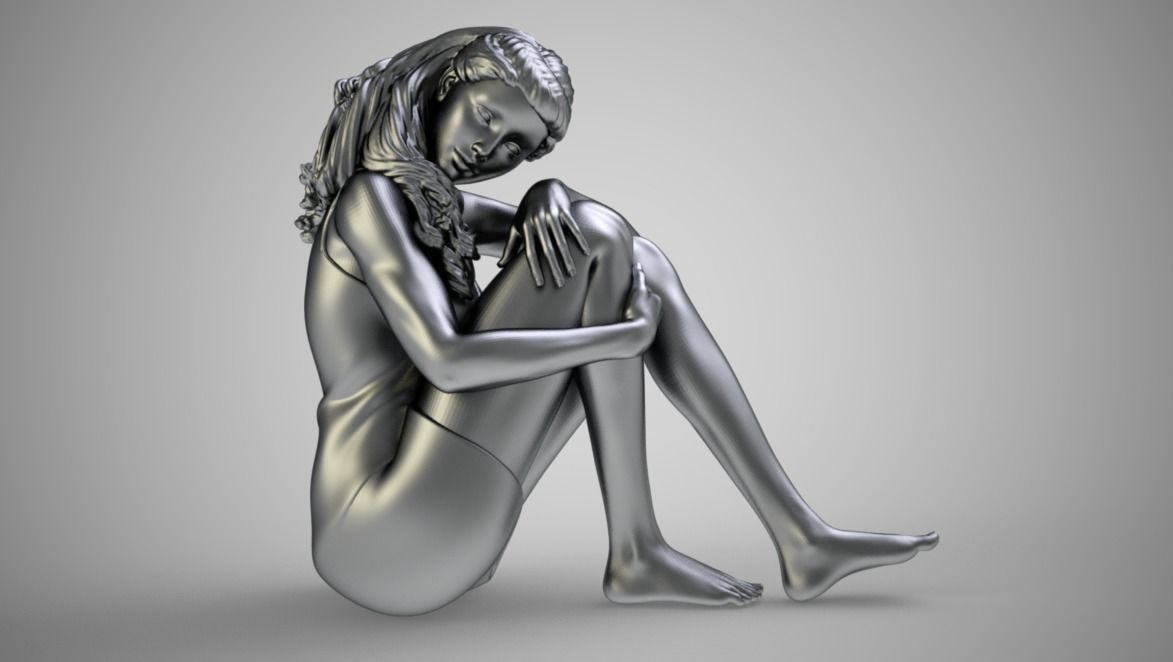 Alone Girl 3D print model_9