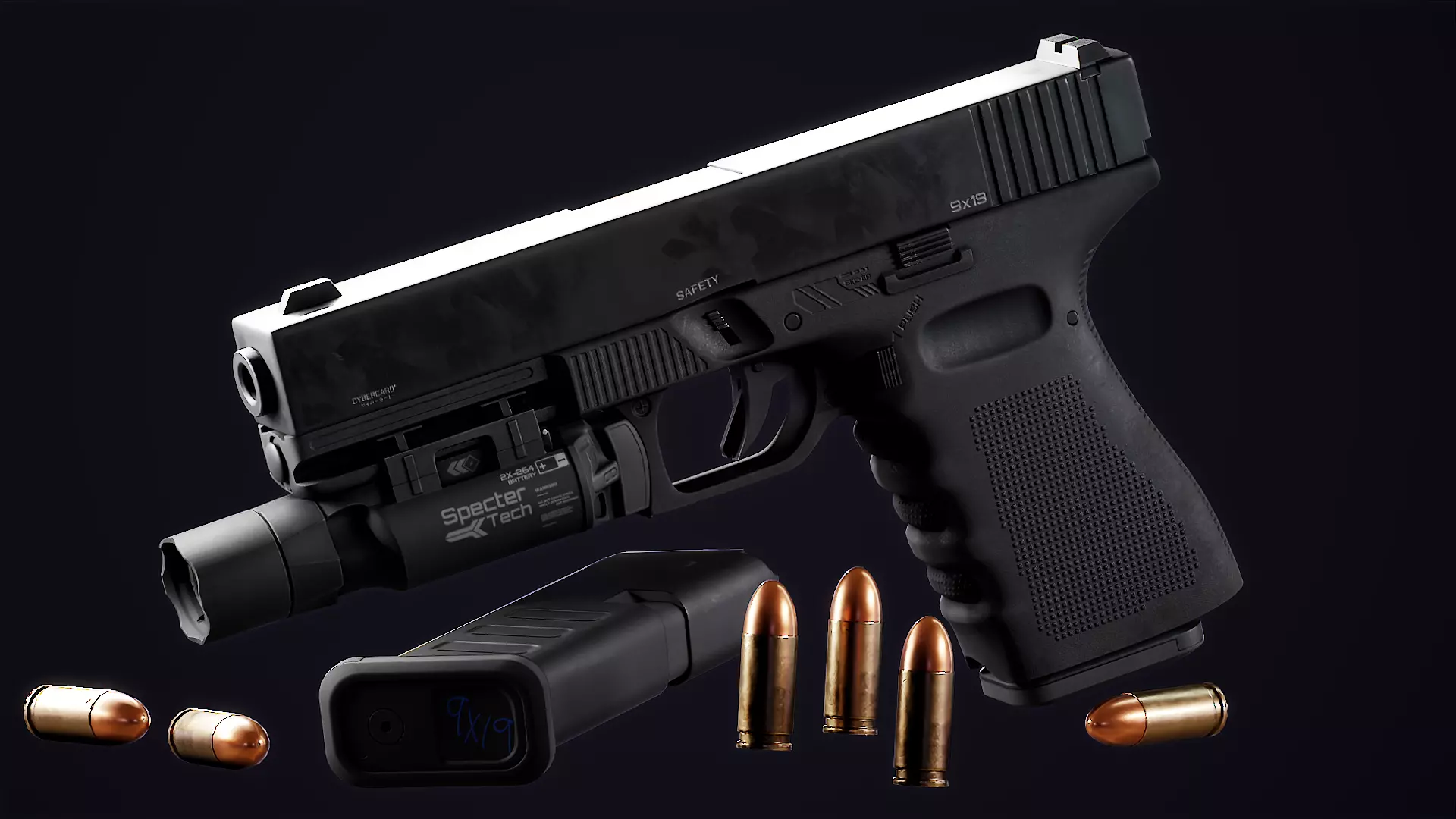 GameReady Modern Pistol Low-poly 3D model_0
