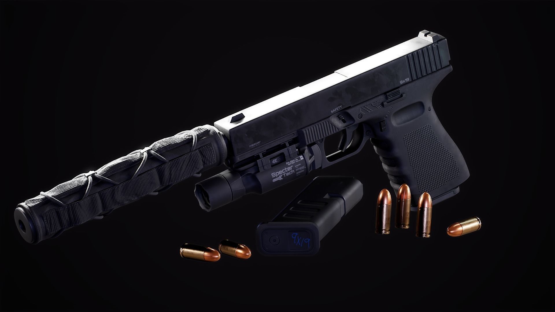GameReady Modern Pistol Low-poly 3D model_2