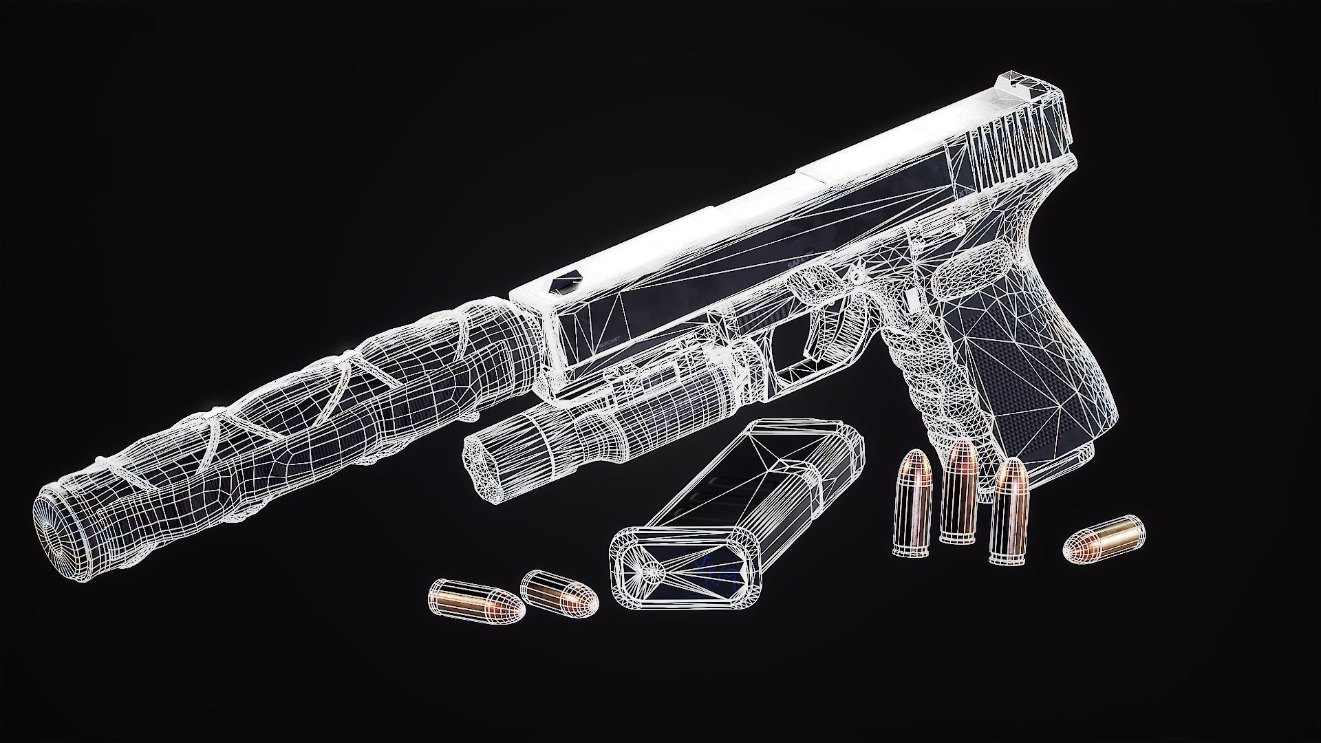 GameReady Modern Pistol Low-poly 3D model_8