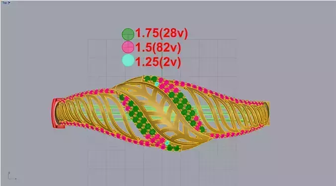 jewelry rose gold bangle with diamonds Free 3D model