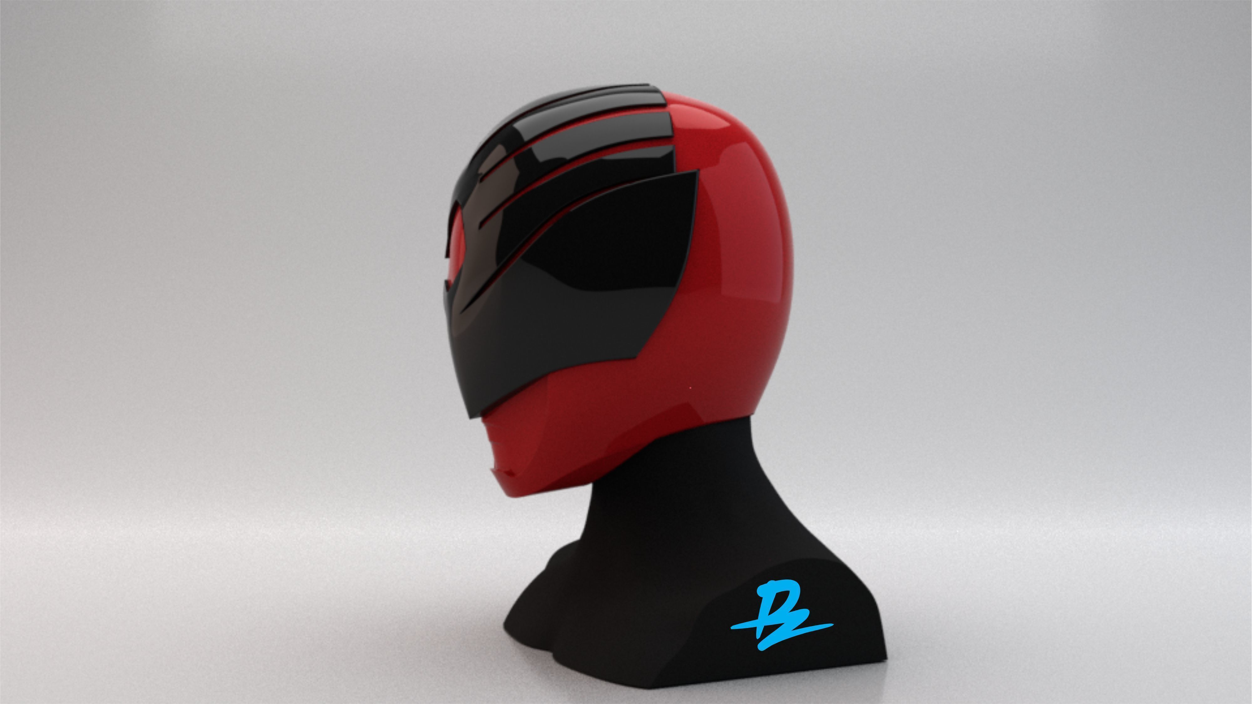 Mask Kyuranger Sishi Red 3D print model_2