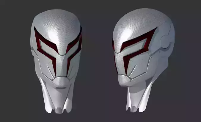 Spiderman 2099 PS4 white helmet 3D print model