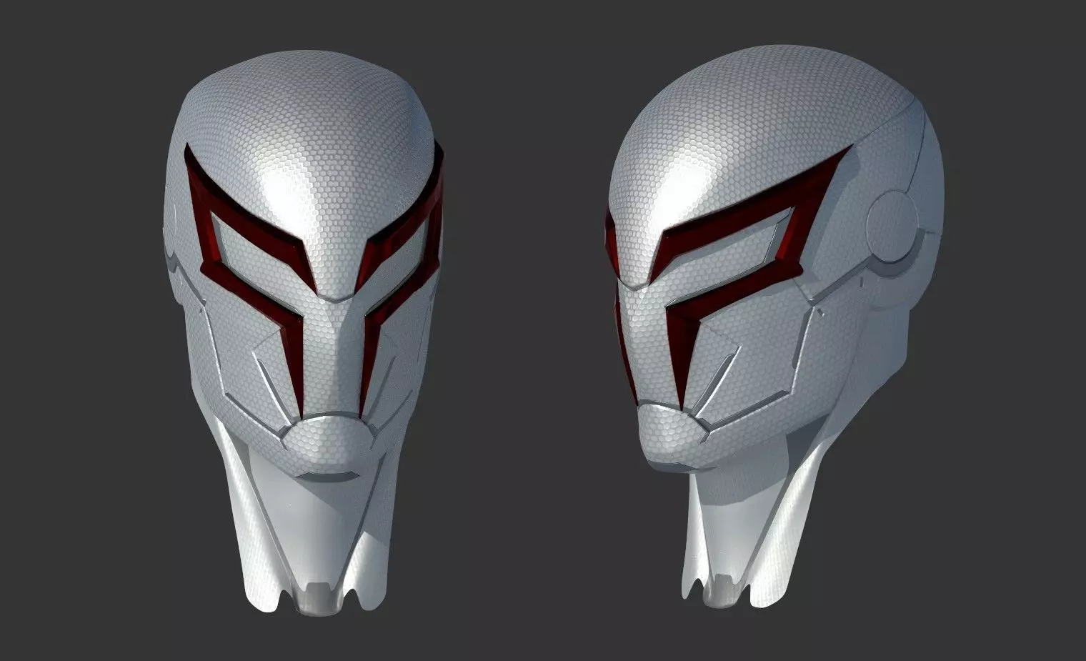 Spiderman 2099 PS4 white helmet 3D print model_0