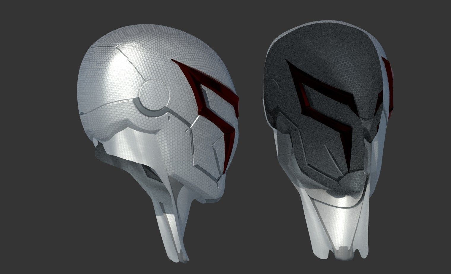 Spiderman 2099 PS4 white helmet 3D print model_1