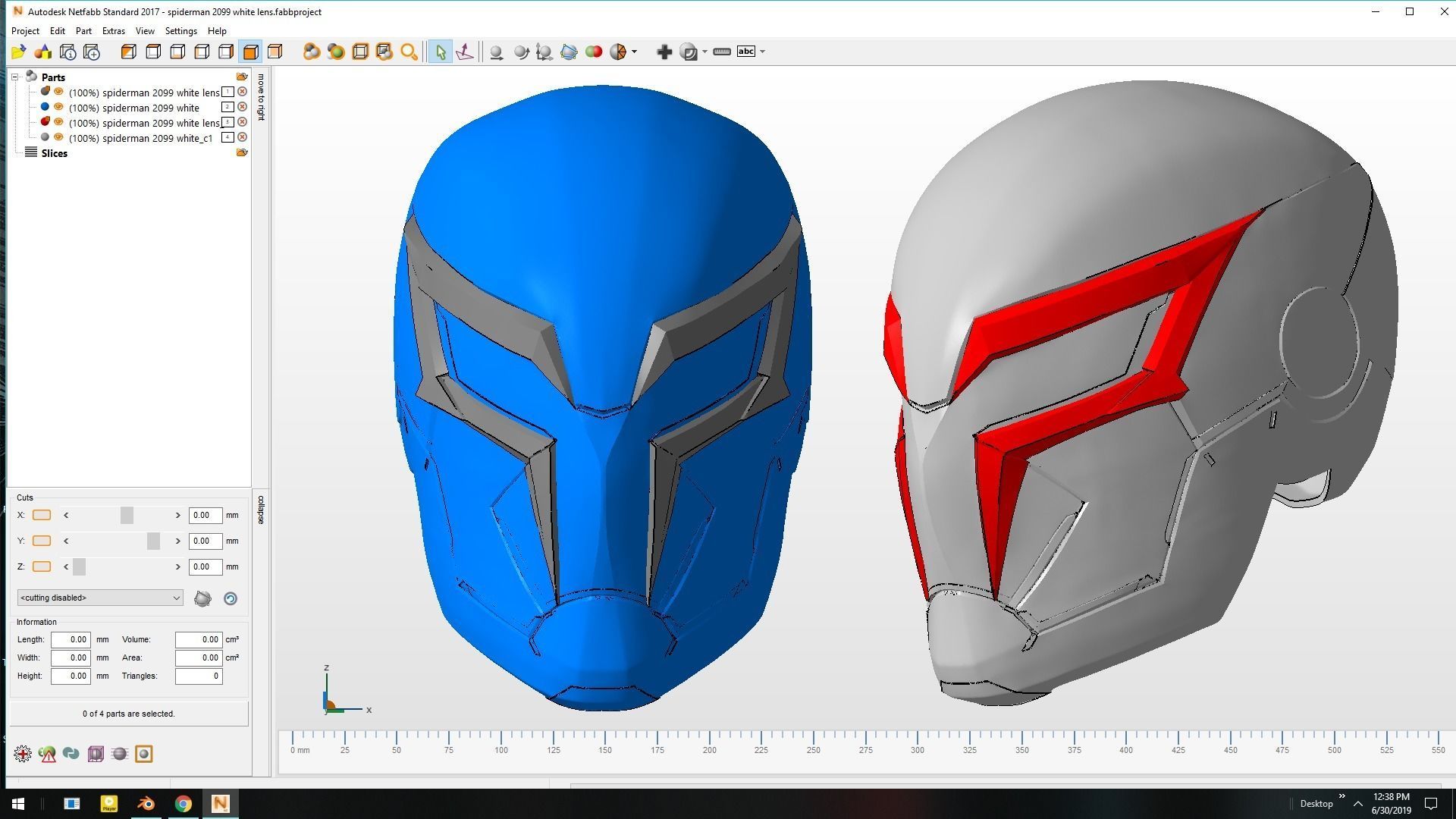 Spiderman 2099 PS4 white helmet 3D print model_2