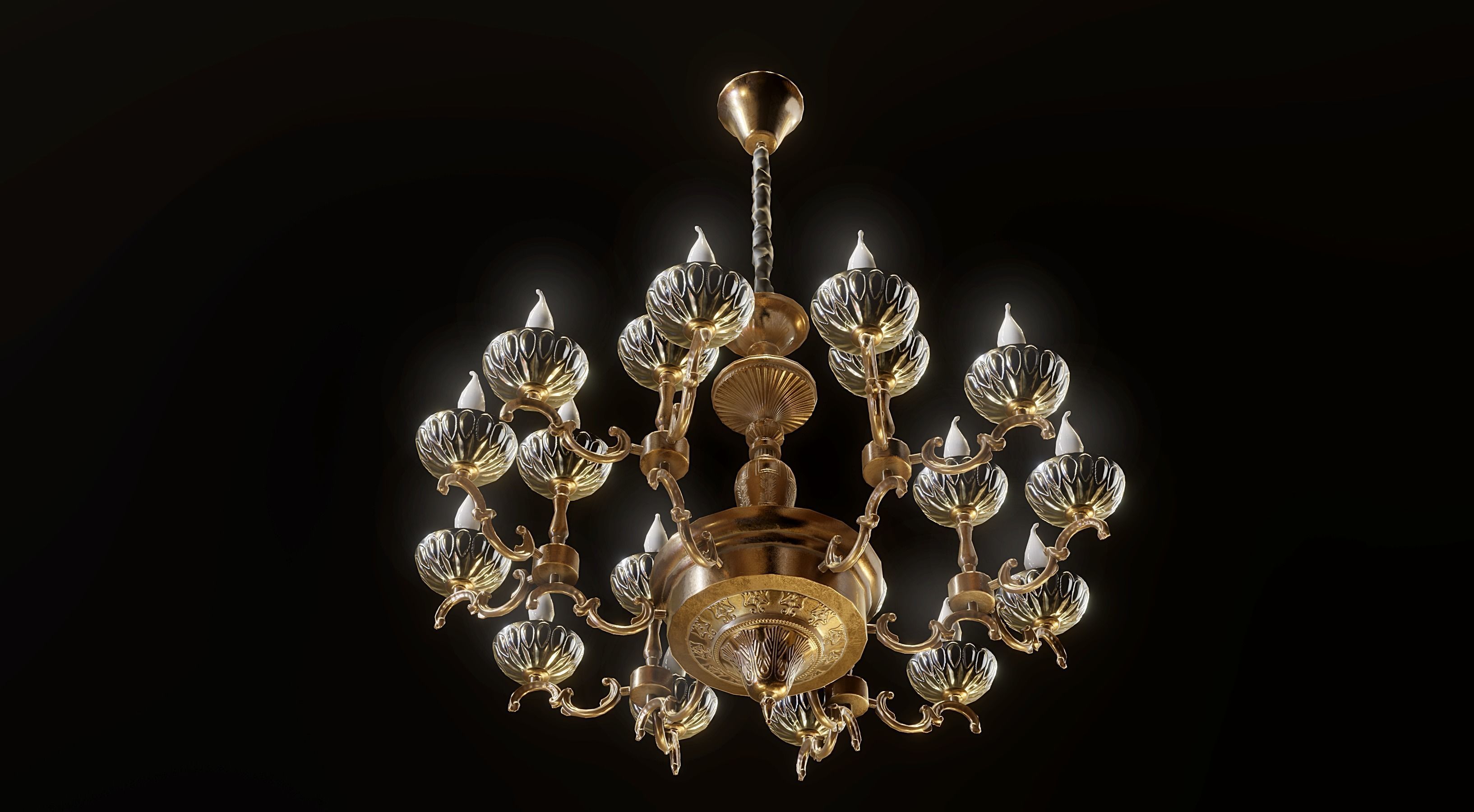 Classic Chandelier col105 gamemodel Low-poly 3D model_4