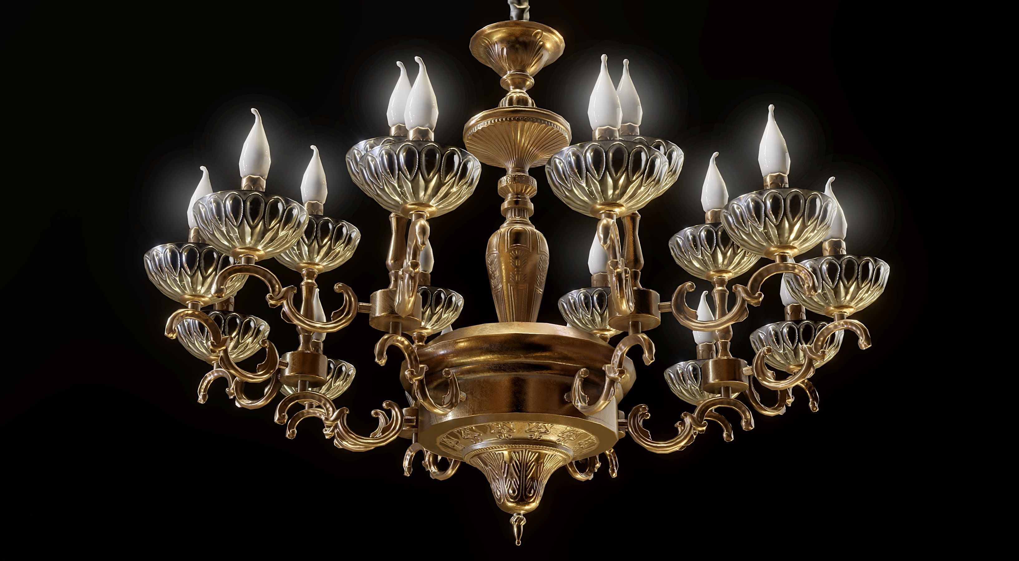 Classic Chandelier col105 gamemodel Low-poly 3D model_2