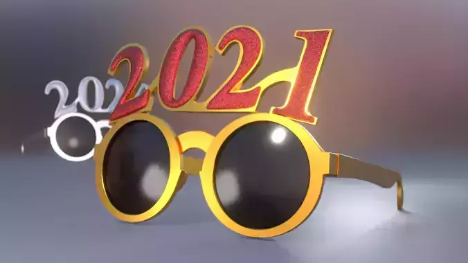 New Year Party Glasses Low-poly 3D model