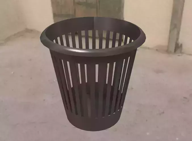 office trash can Low-poly 3D model