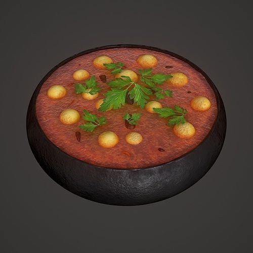 Medieval Tavern Soup Low-poly 3D model 3