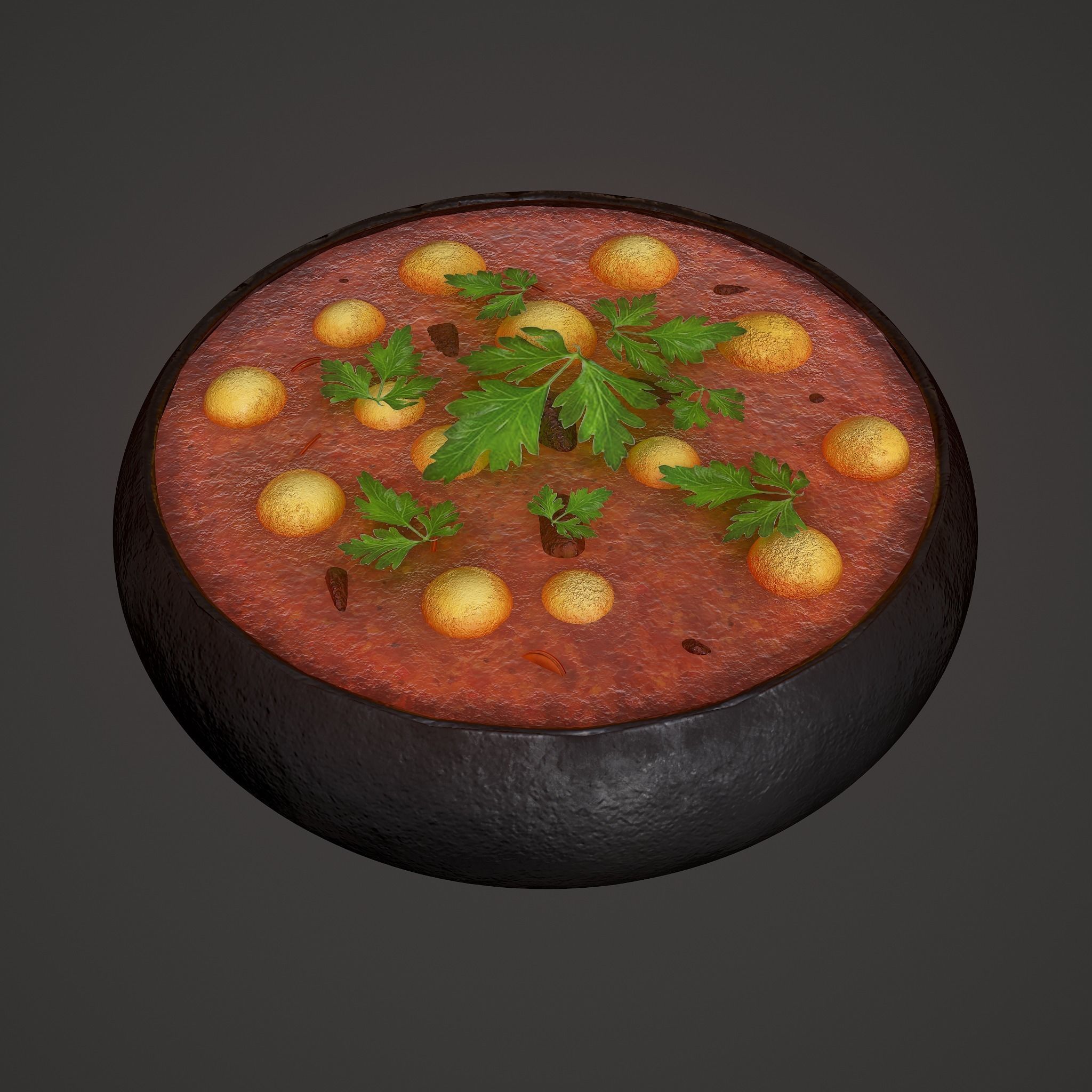 Medieval Tavern Soup Low-poly 3D model_3