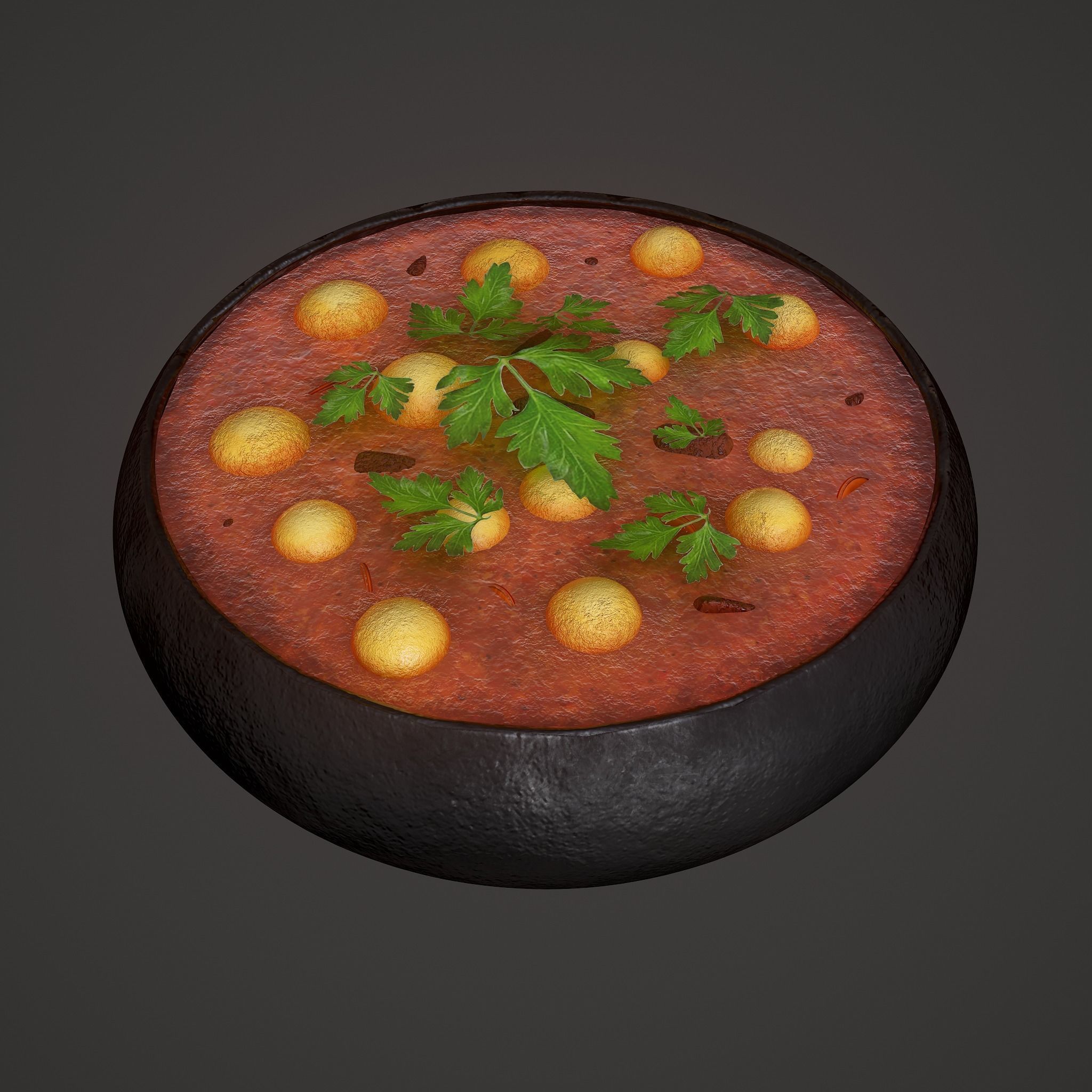 Medieval Tavern Soup Low-poly 3D model_4