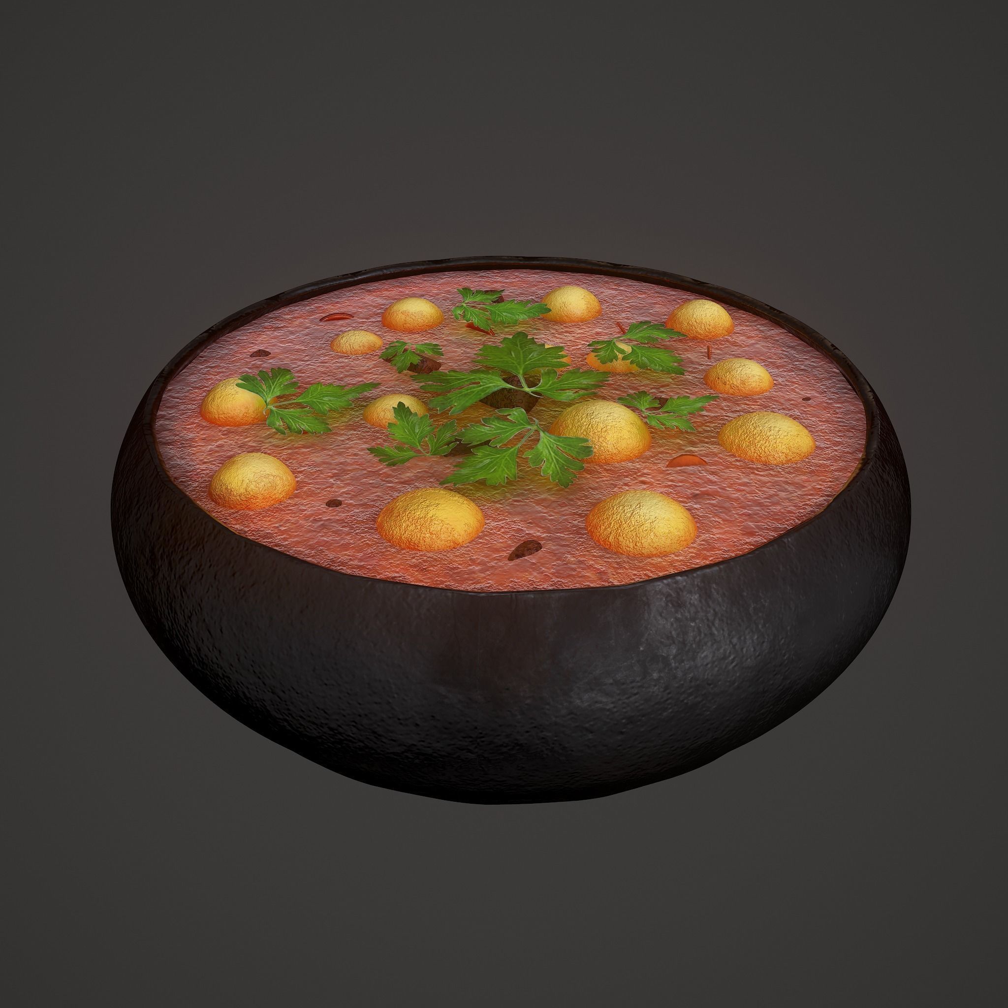 Medieval Tavern Soup Low-poly 3D model_6