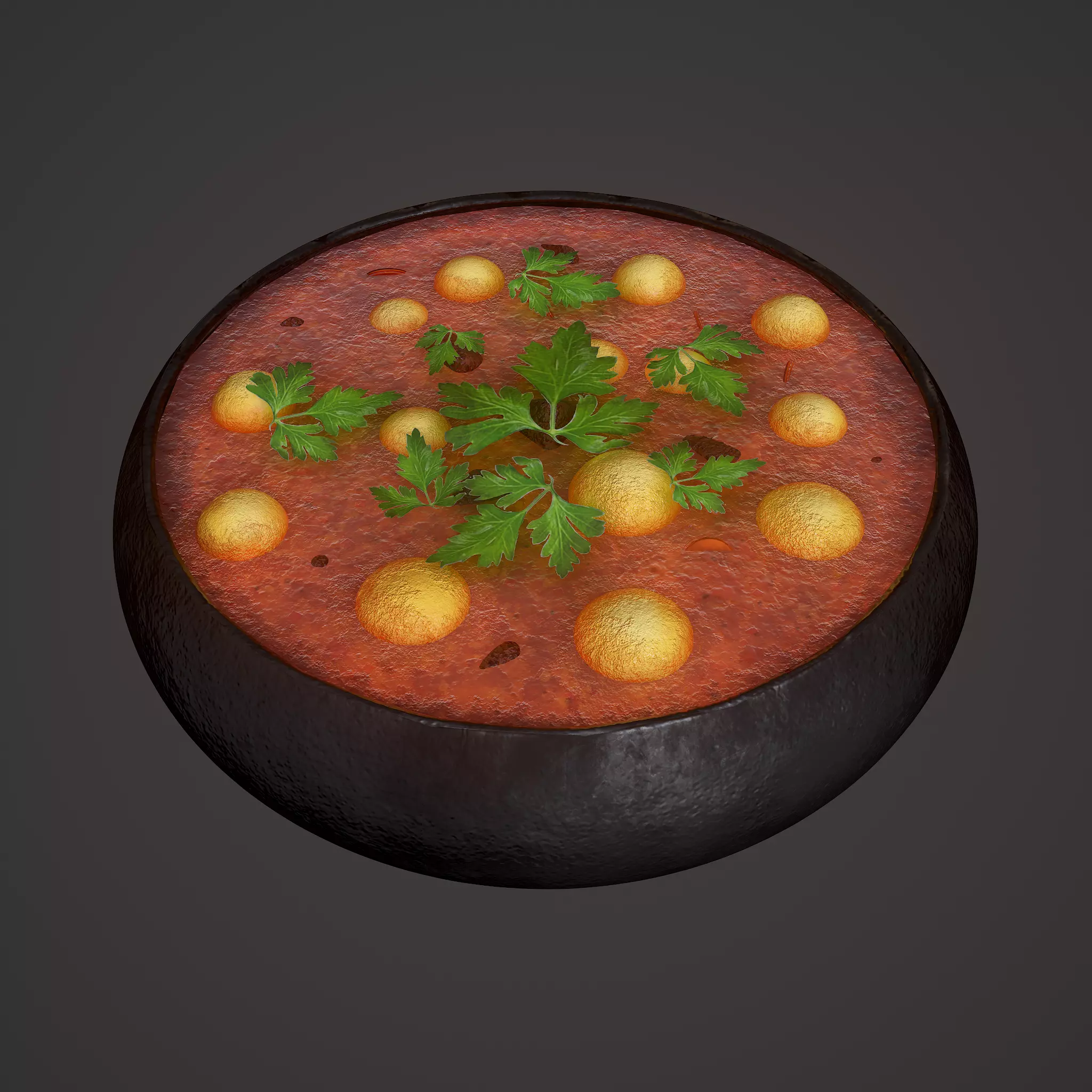 Medieval Tavern Soup Low-poly 3D model_0