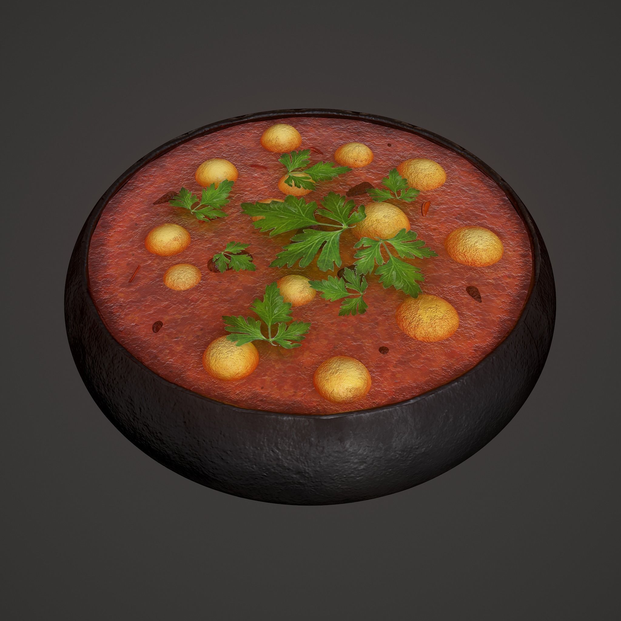 Medieval Tavern Soup Low-poly 3D model_2