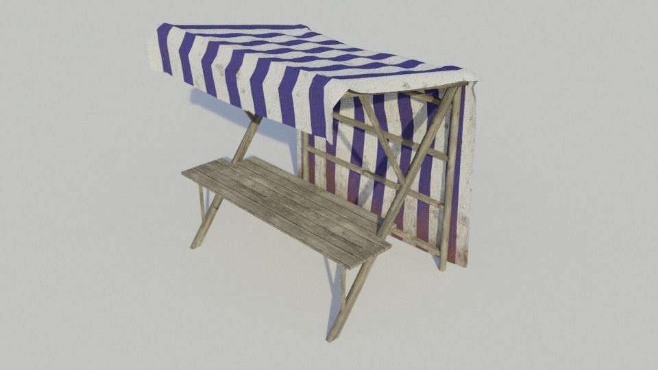 Medieval Market Stall - Low poly Low-poly 3D model_14