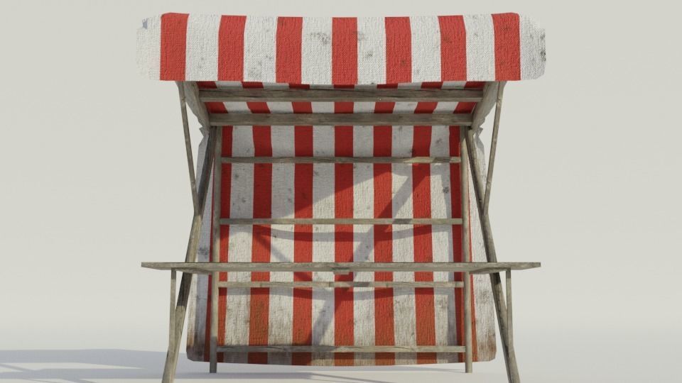 Medieval Market Stall - Low poly Low-poly 3D model_6