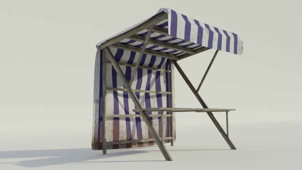 Medieval Market Stall - Low poly Low-poly 3D model_16