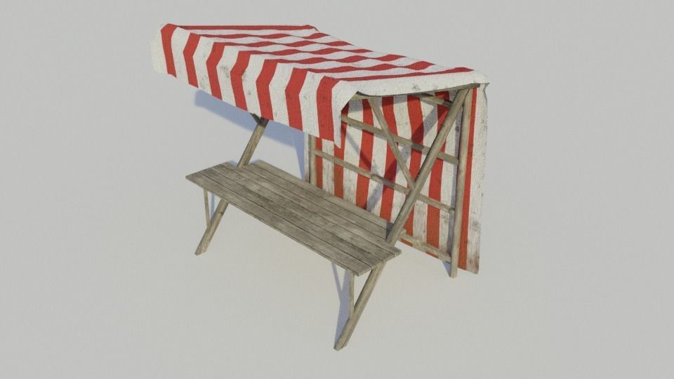 Medieval Market Stall - Low poly Low-poly 3D model_2