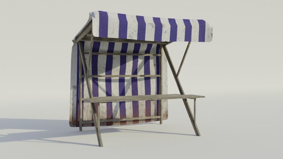Medieval Market Stall - Low poly Low-poly 3D model_15