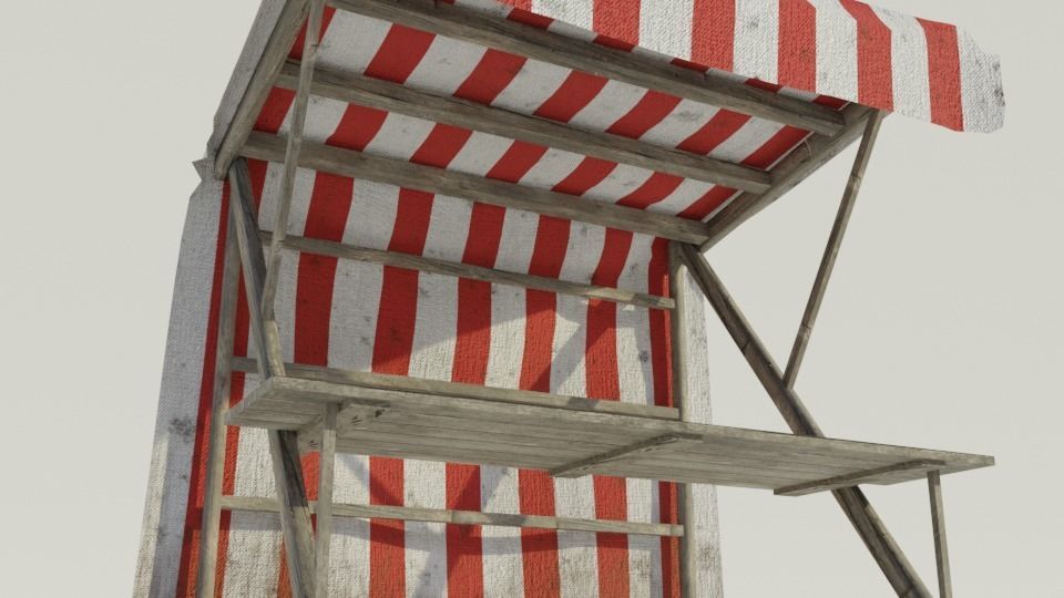 Medieval Market Stall - Low poly Low-poly 3D model_5