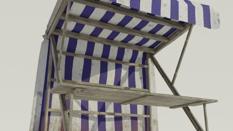 Medieval Market Stall - Low poly Low-poly 3D model_17