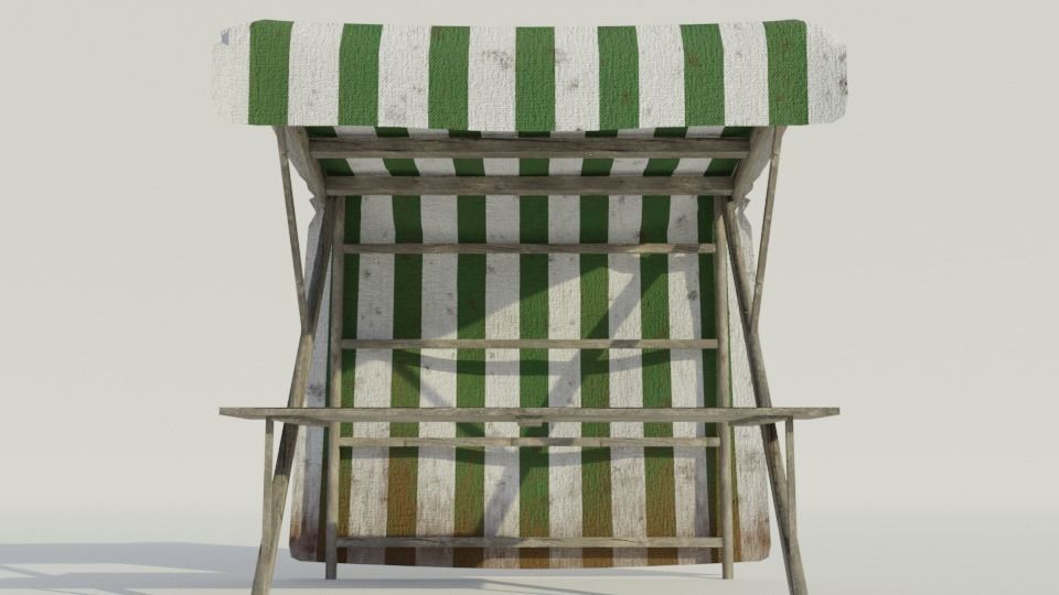 Medieval Market Stall - Low poly Low-poly 3D model_12