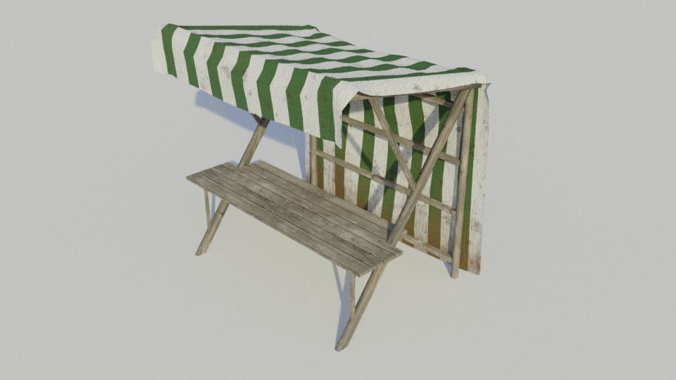 Medieval Market Stall - Low poly Low-poly 3D model_8