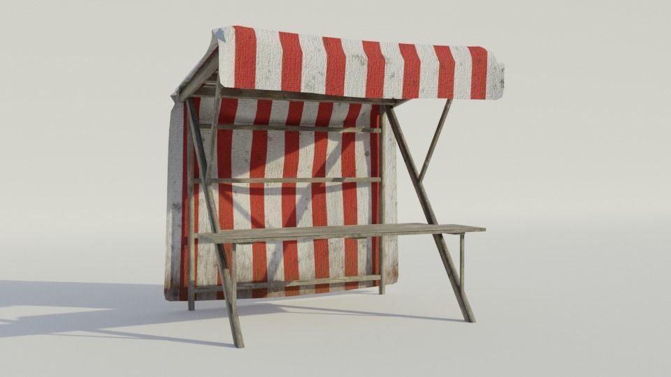 Medieval Market Stall - Low poly Low-poly 3D model_3
