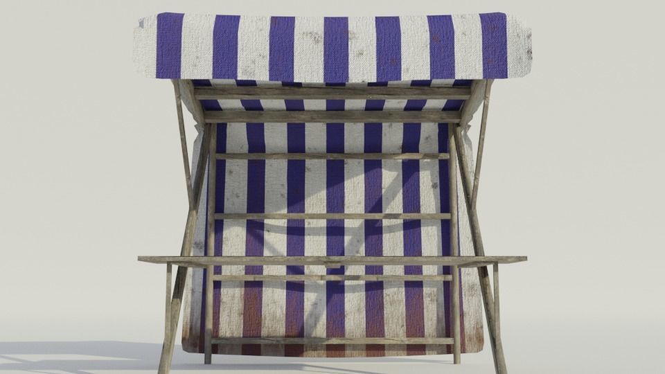 Medieval Market Stall - Low poly Low-poly 3D model_18