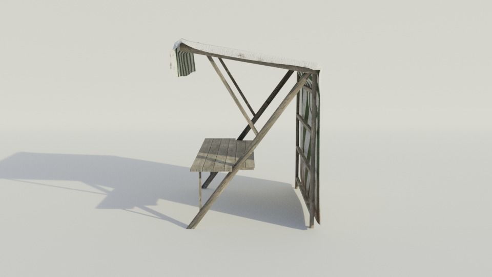 Medieval Market Stall - Low poly Low-poly 3D model_13