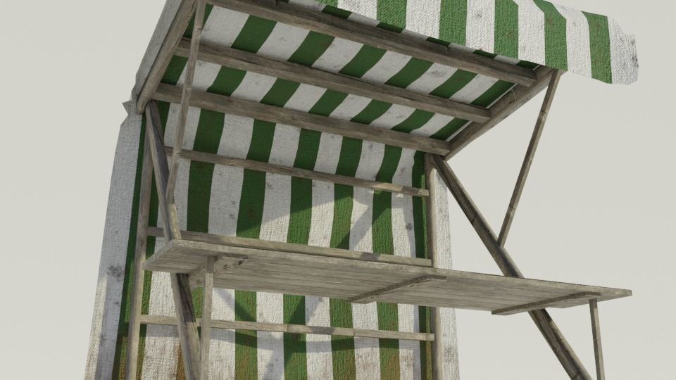Medieval Market Stall - Low poly Low-poly 3D model_11