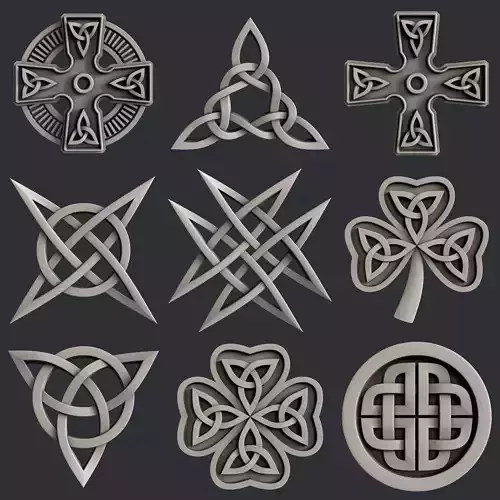 3d STL models for CNC router set celtic decors 3D model