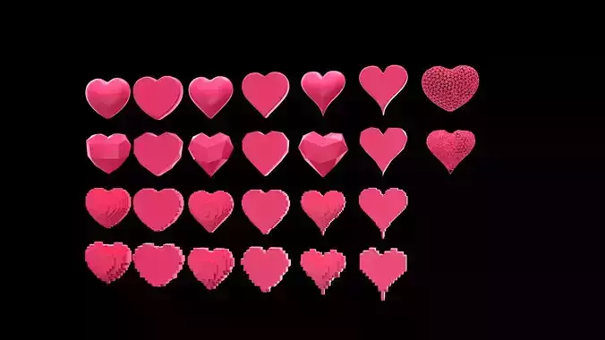 Heart 3D model pack 