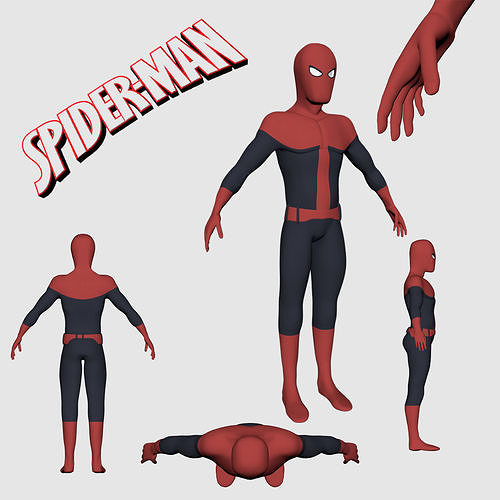 SPIDERMAN - Male Character Low-poly 3D model