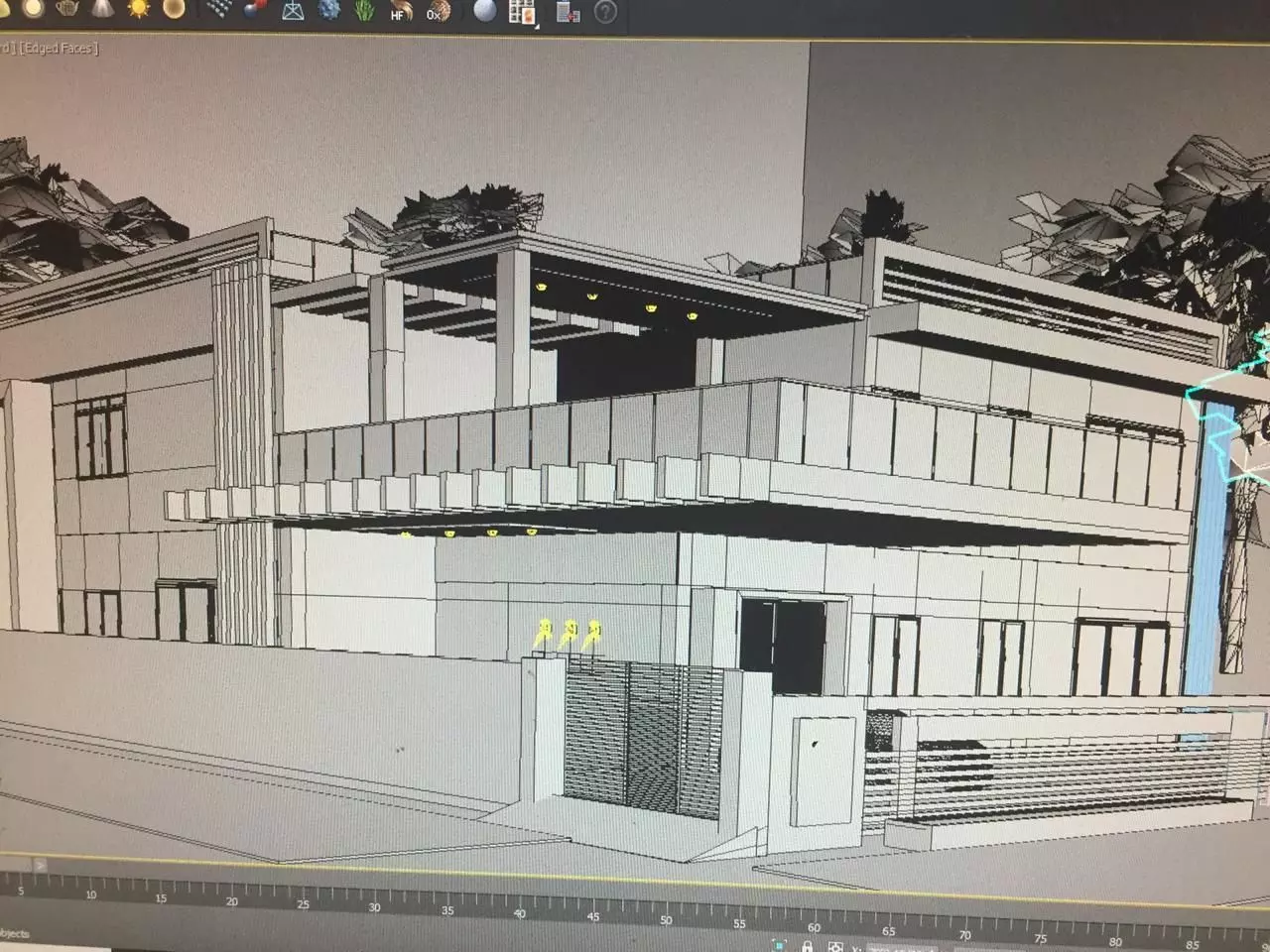 exeterior model house with stairs and balconies 3D print model_0