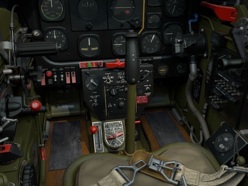 Cockpit Mustang P-51D 3D model_3