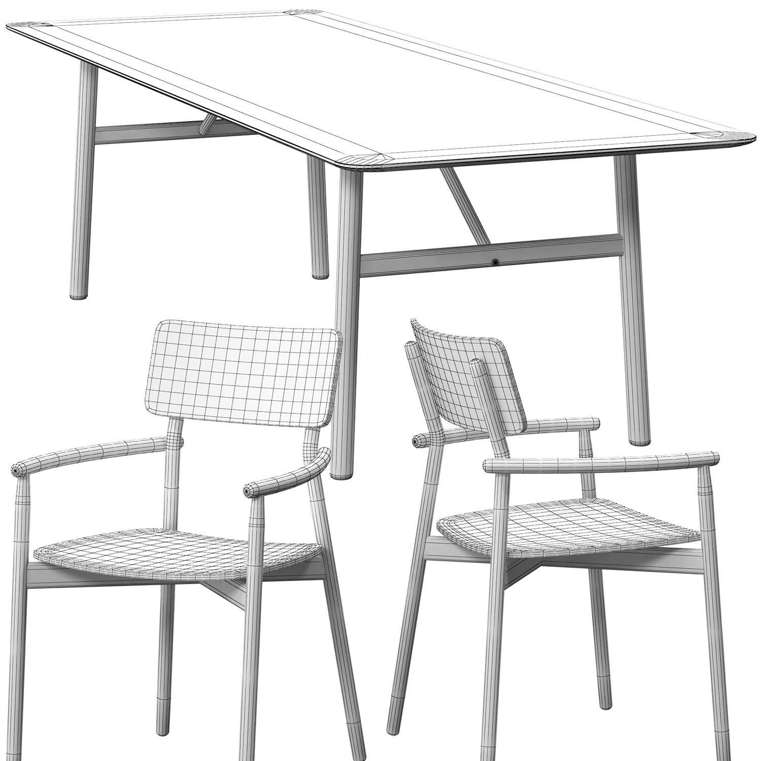 Hven armchair  Hven table models 3D model_9