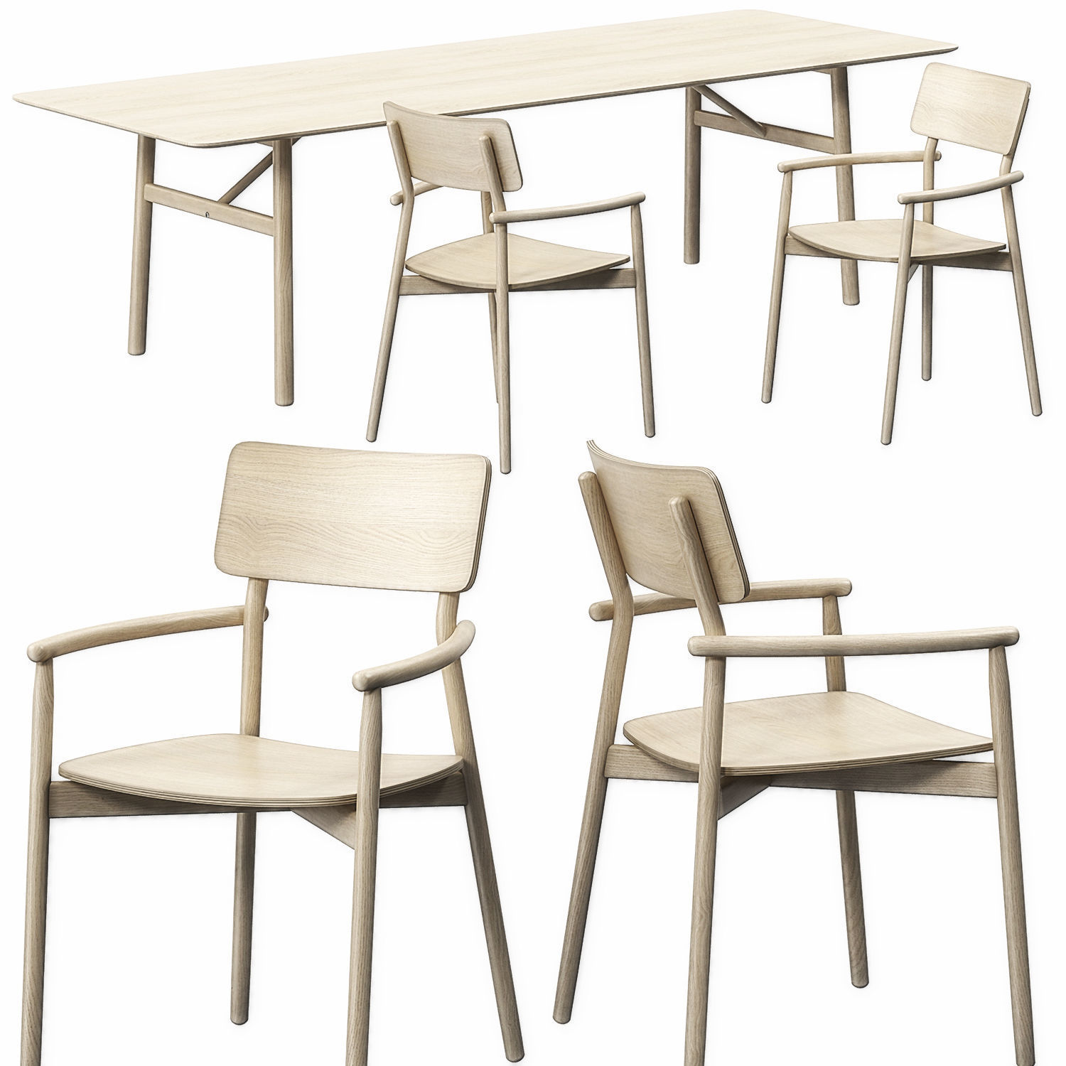 Hven armchair  Hven table models 3D model_1