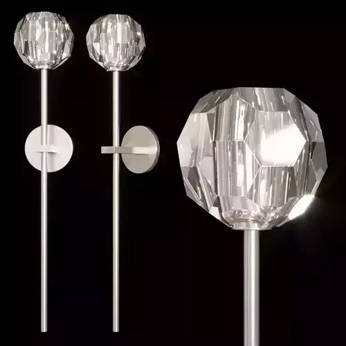 Restoration Hardware BOULE DE CRISTAL LONG SCONCE nickel 