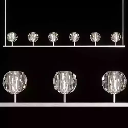 RH BOULE DE CRISTAL LINEAR CHANDELIER 60 Nickel