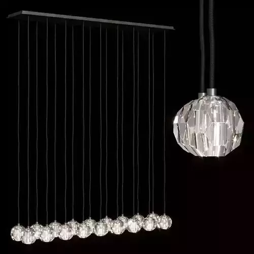 RH BOULE DE CRISTAL LINEAR CLUSTER CHANDELIER 60 Black