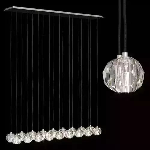 RH BOULE DE CRISTAL LINEAR CLUSTER CHANDELIER 60 Nickel 